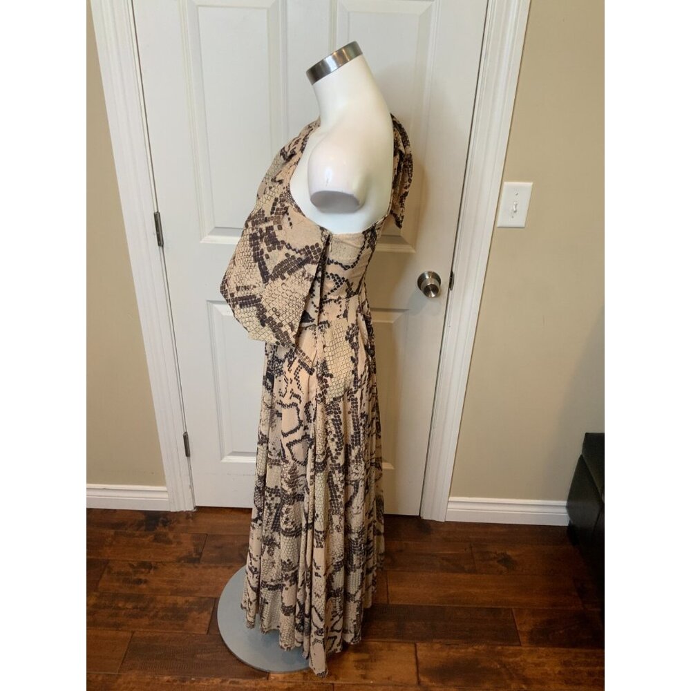 Solace London Brown Python Snake Print Rosa Maxi … - image 4